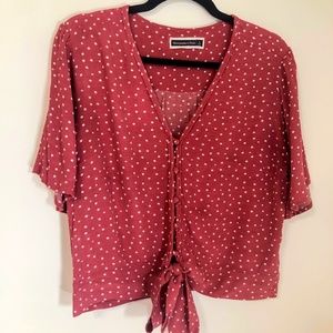 Abercrombie & Fitch Tie Front Blouse